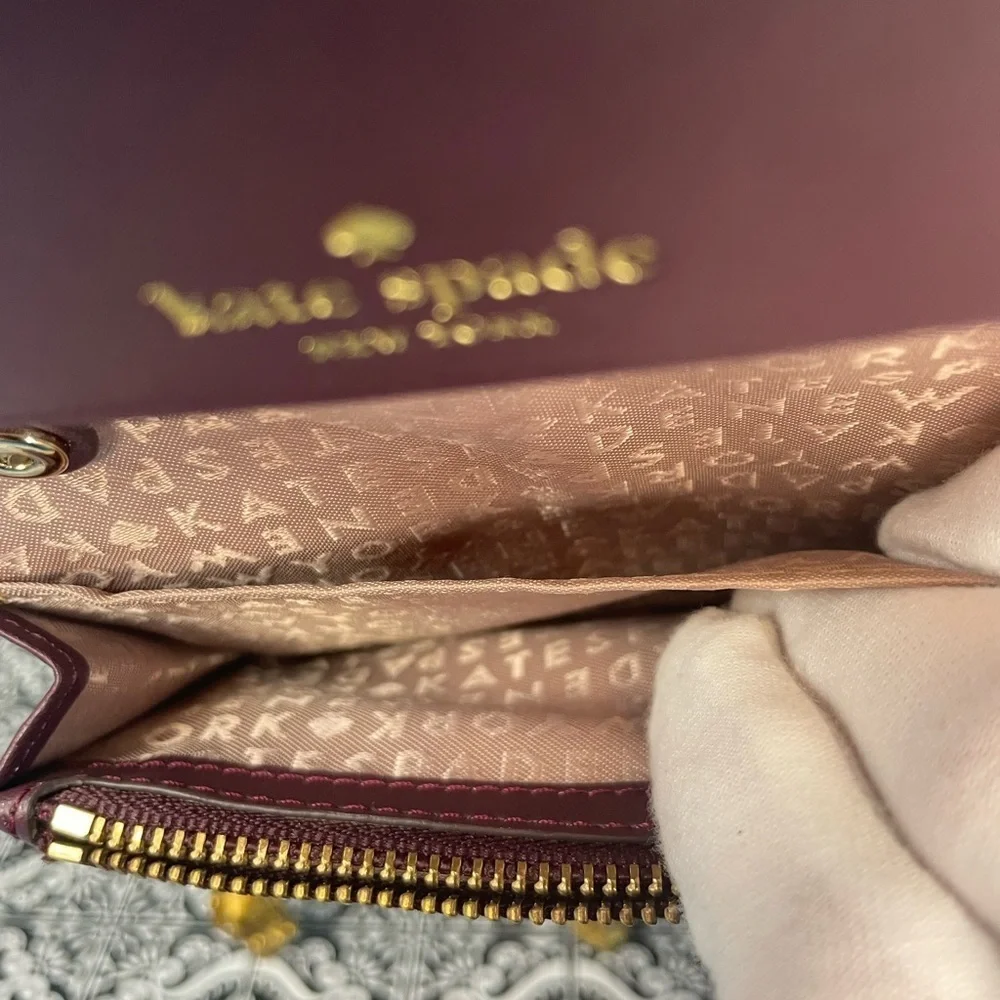 Kate Spade Cobble Hill Plum Leather Wallet NWT